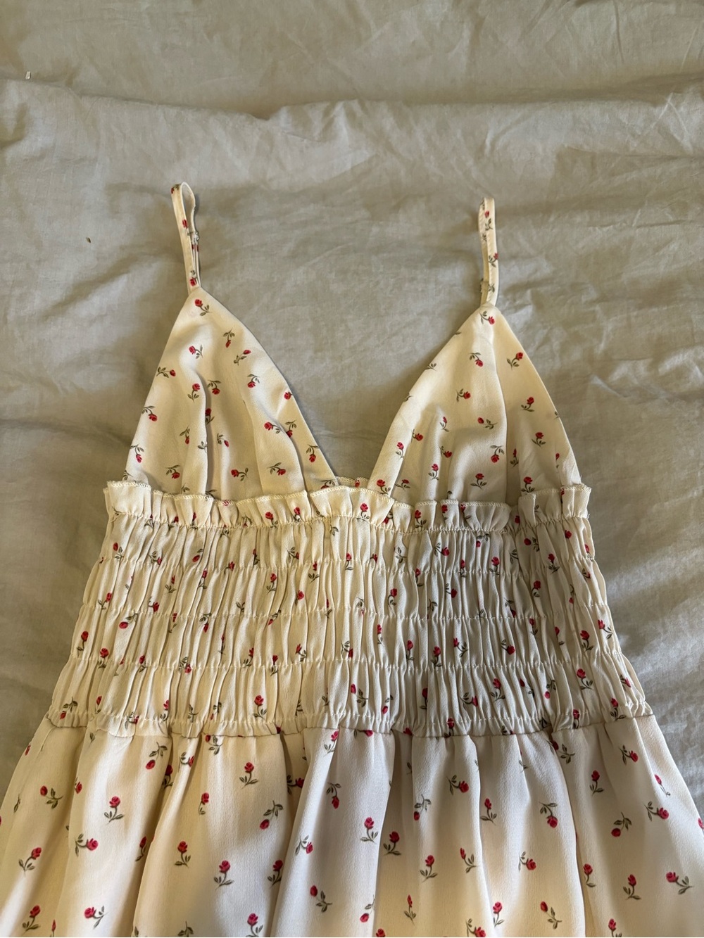 Princess Polly Cream Mini Dress with Red Floral Print - Picture 2 of 15
